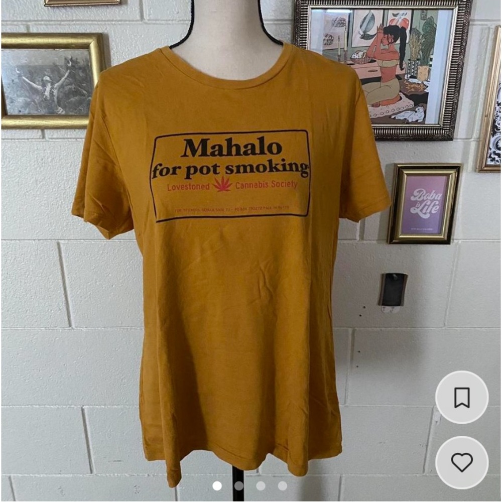 SUGAR HIGH LOVE STONED Mahalo for pot smoking mustard tee